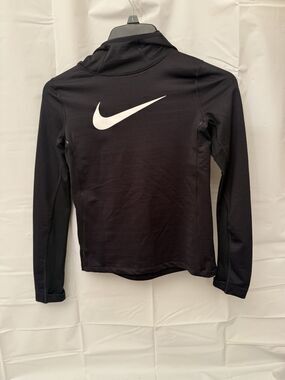 Girls Junior Nike Pro Sweatshirt Black With Burgundy Nike Pro Leggings size L